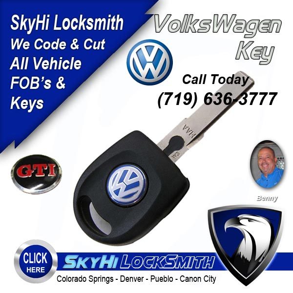 VolksWagen key Colorado Springs 7196363777 Call Skyhi