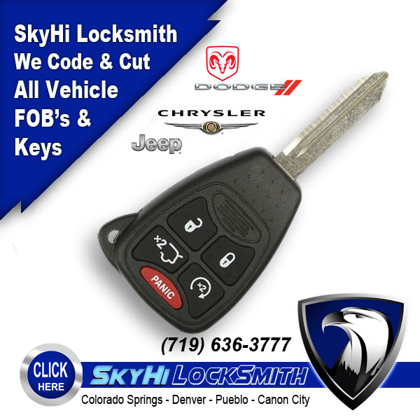 Dodge Remote Key, Door Lock, Hatch Release, Engine Start