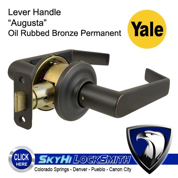 Yale Door Lock Lever Handle Oil Rubbed Bronze